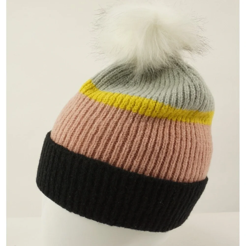 Beanie Striped SAVE THE OCEAN Gray White Tie Dye Recycled‎ Plastic New With Tags